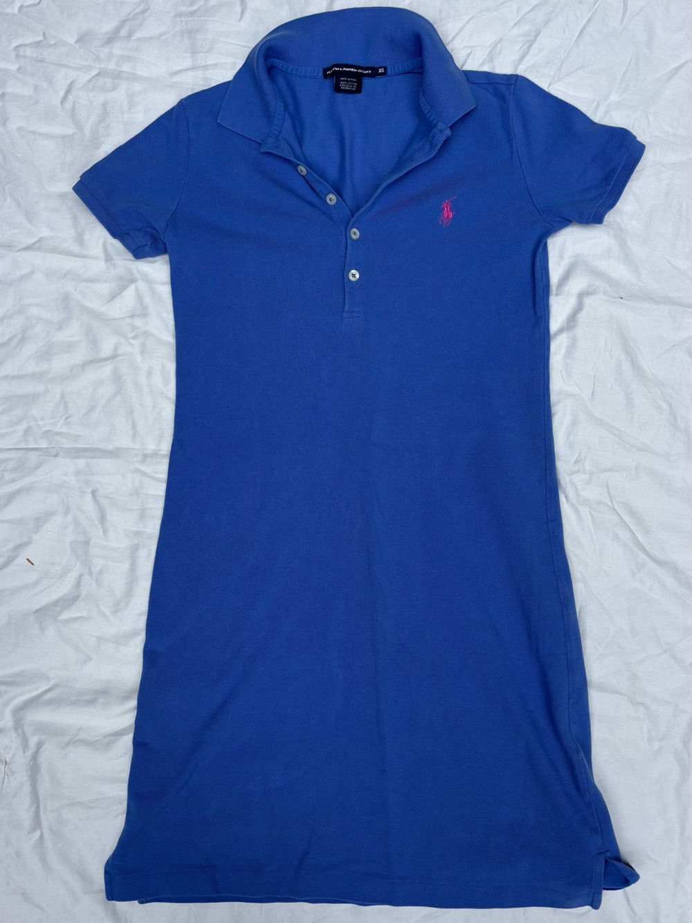 Ralph Lauren Royal Blue Polo Dress with Pink Logo